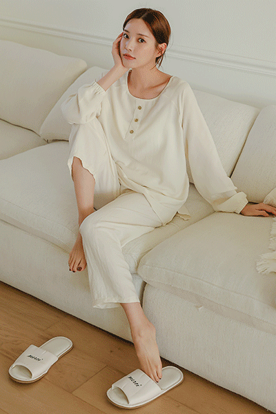 버디 긴팔 여성 잠옷 투피스 파자마 5colors